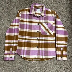 Kensie Pink and Brown Plaid Shirt